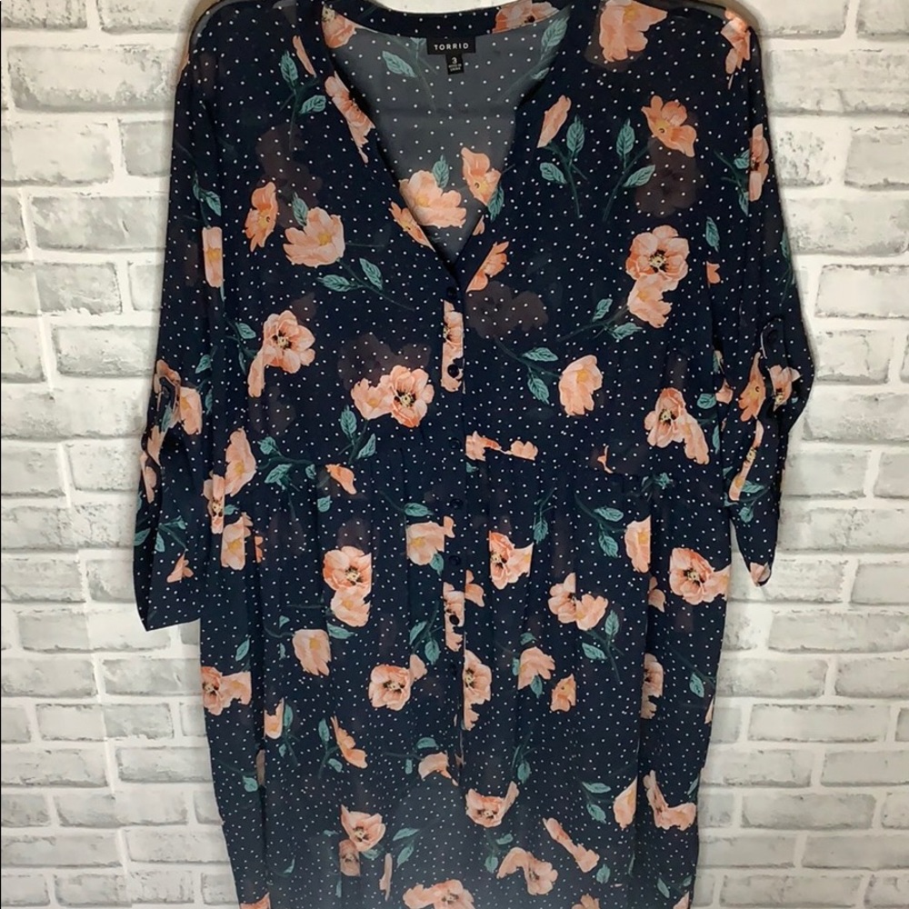 🔵 LEXIE - NAVY FLORAL DOT CHIFFON BABYDOLL🔵